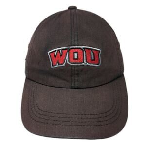 Western Oregon Wolves WOU NCAA MV Sport Black One Size Hat Slideback Adjustable